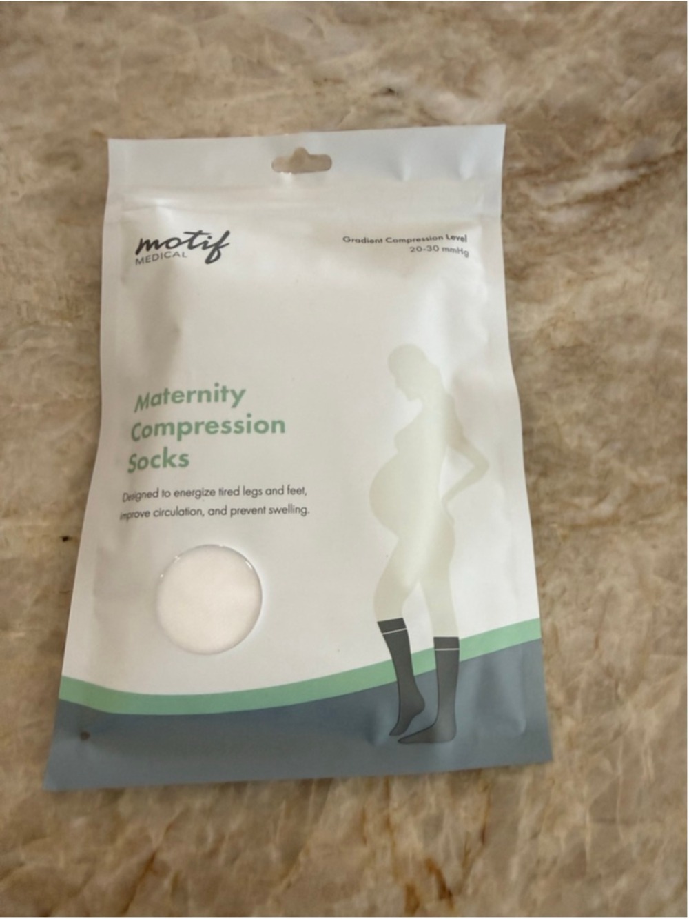 Women's Motif Medical Maternity Compression Socks White/Grey